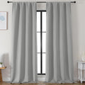 Simplebrand Silver Grey Blackout Curtains for Bedroom 96 Inches Long 2 Panels, Solid Thermal Insulated, Energy Saving Living Room Window Tr…