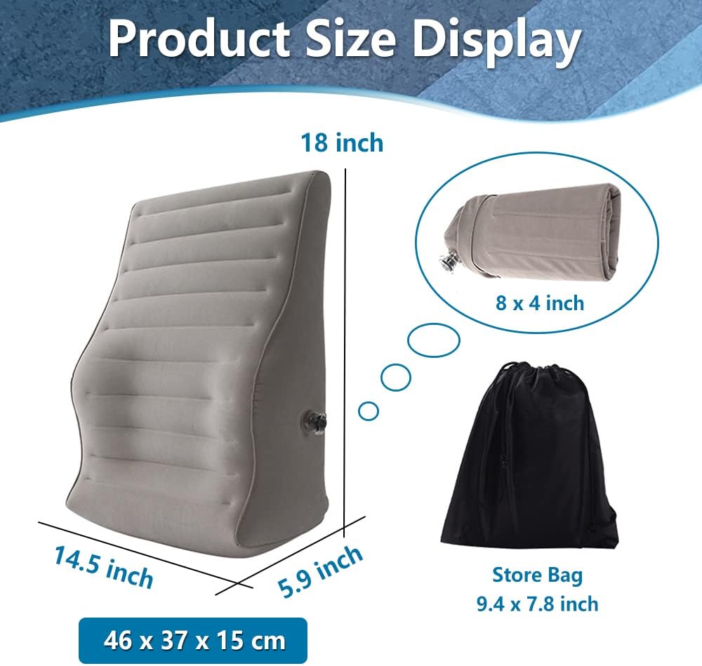 Inflatable Lumbar Support Pillow, Blow Up Travel Back Cushion, Lumbar Support for Lower Back Pain, Office Chair Sitiing, Gaming, Car Seat…