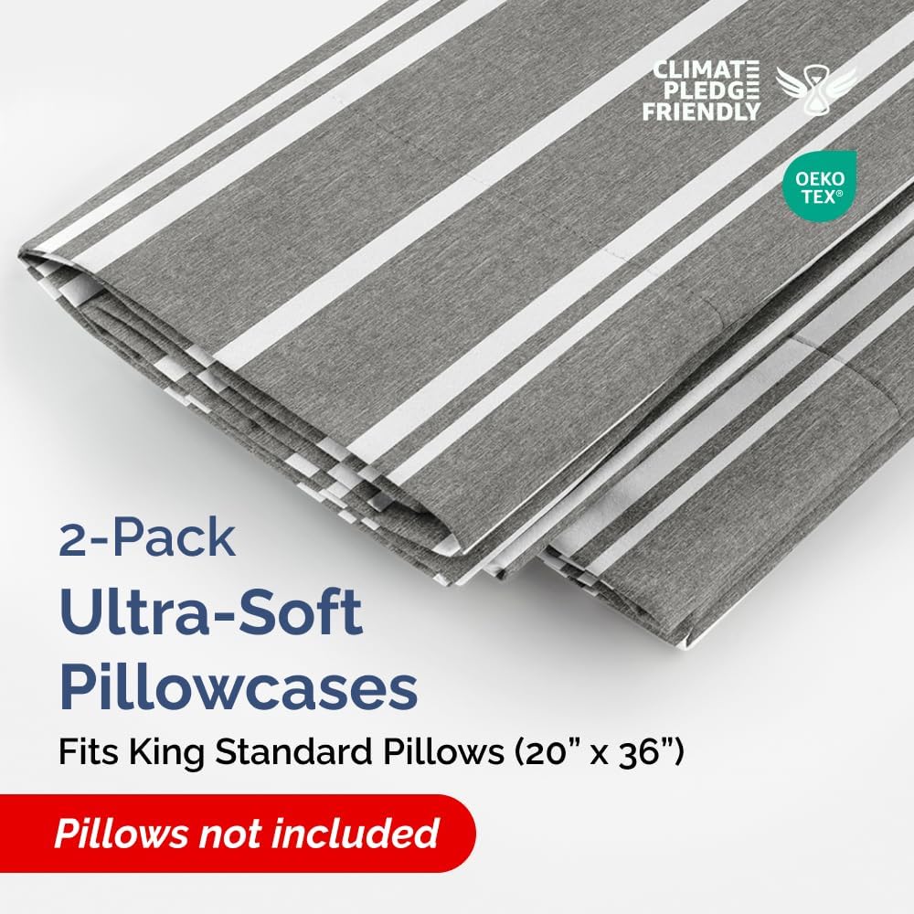 King Standard Pillow Cases Set of 2 - Ultra-Soft Hotel Quality Pillowcase Covers - Comfy, Cozy & Fade Free - Wrinkle Resistant - Machine…