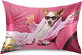 YETTASBIN Relaxing Dog Satin Pillowcase, Soft Breathable Silk Pillow Case with Envelope Closure for Hair and Skin, Queen Size 30 x 20 Inch