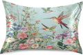 YETTASBIN Hummingbirds Flower Satin Pillowcase, Soft Breathable Silk Pillow Case with Envelope Closure for Hair and Skin, Standard Size…