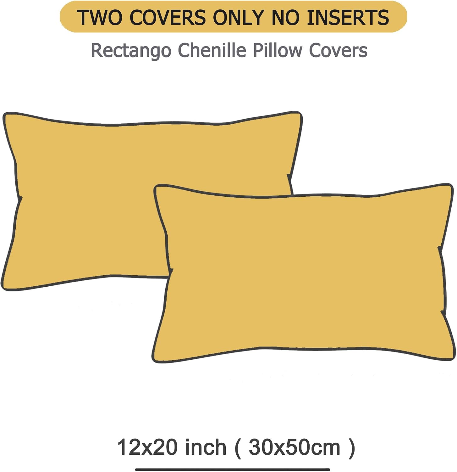 Gawamay Set of 2 Decorative Lumbar Soft Chenille Throw Pillow Covers 12x20 Inch (30x50 CM), Boho Farmhouse Cushion Cases, Couch Pillow Cove…