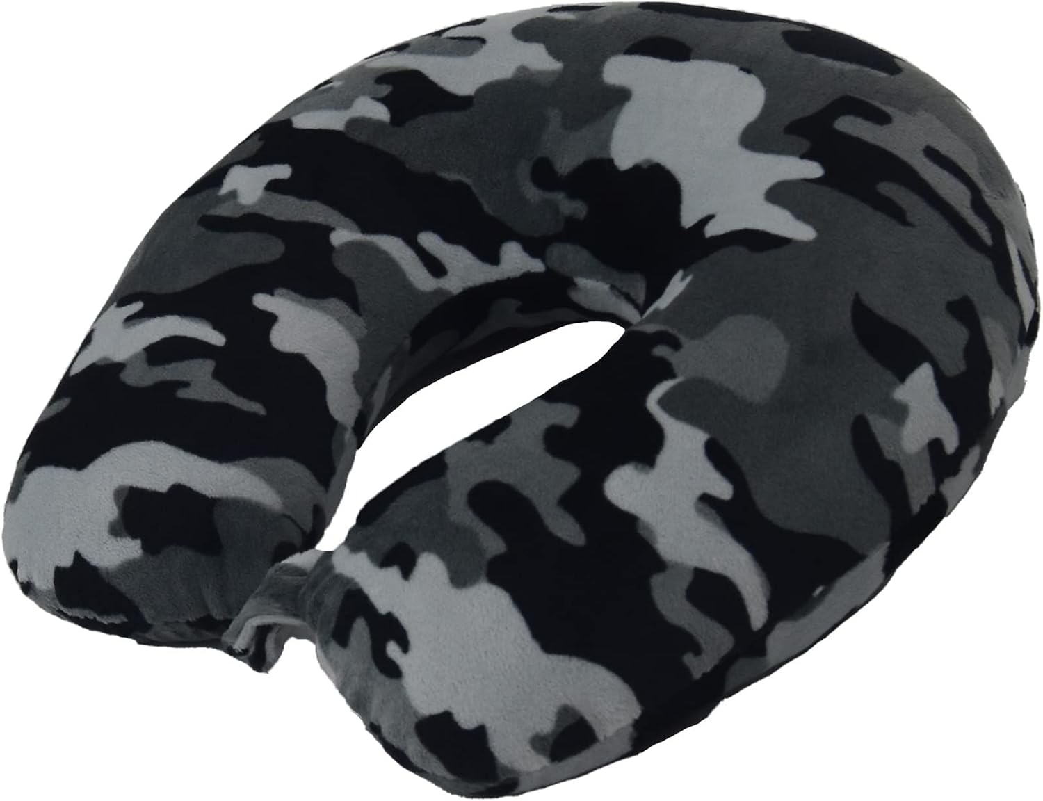 WorldsBest Wolf Essentials Adult Cozy Soft Microfiber Neck Pillow, Compact, Perfect for Plane or Car Travel, Black Camo (Pack of 2) Black