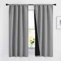 Nicetown 100% Blackout Curtains 63 inches Long, Soft and Heavy-duty Thermal Insulated Rod Pocket 2-Layer Lined Drapes, Energy Efficiency Wi…