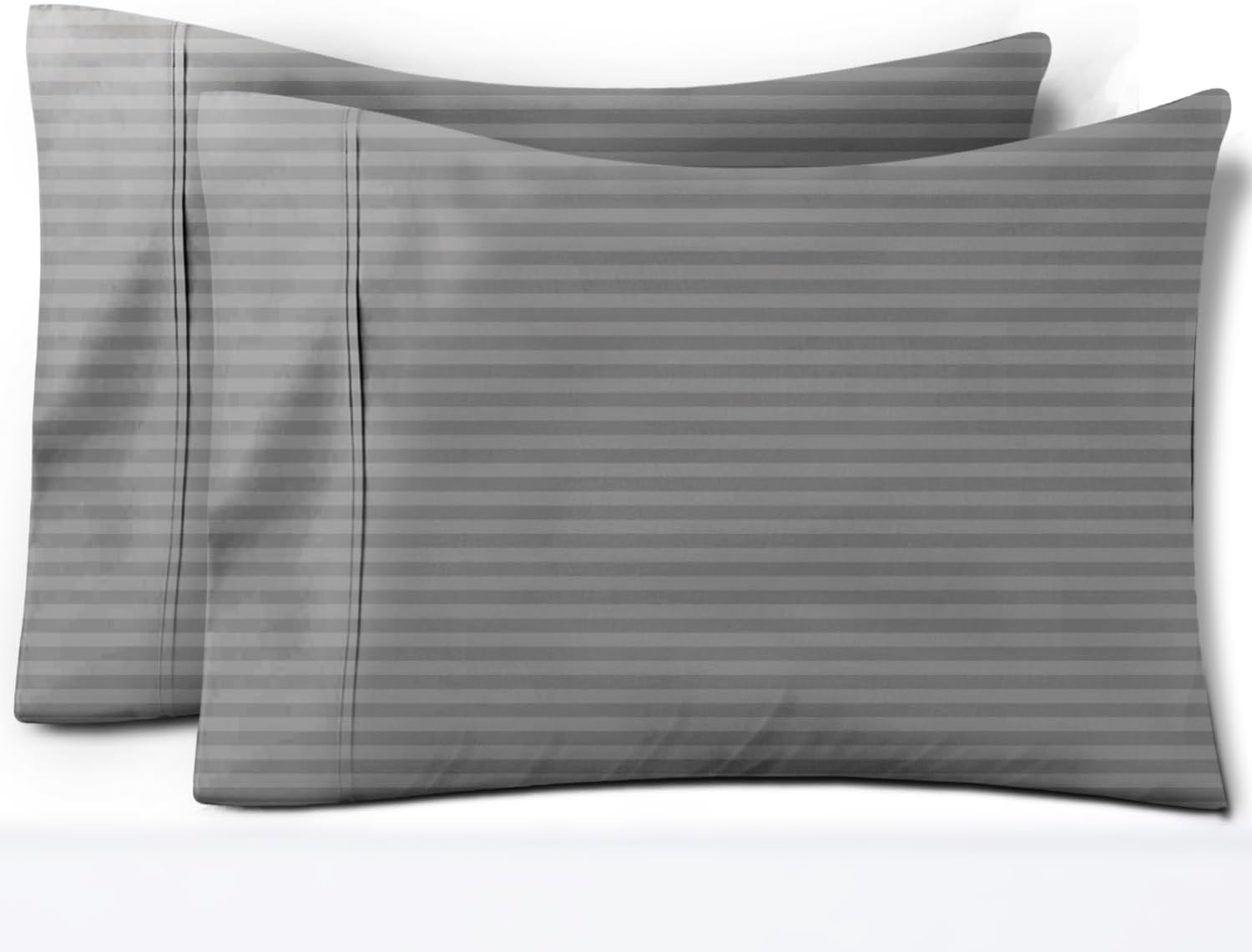 TEXAS LINEN CO. 100% Egyptian Cotton Pillow Cases Set of 2, Texan Talkin' Damask 600 Series Standard/Queen Pillowcase for Sleeping (Dark…