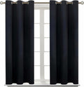 BGment Blackout Curtains - Grommet Thermal Insulated Room Darkening Bedroom and Living Room Curtain, Set of 2 Panels (38 x 54 Inch, Black)…