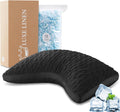 Cooling Sleeper Pillow for Neck and Shoulder Pain, Luxury Adjustable Shredded Memory Foam Curved Gusseted Crescent Pillow for Side and…