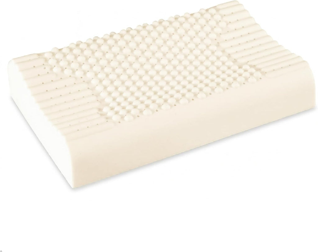 Vinabedding Zenova Natural Latex Pillow — 100% Pure Vietnam Latex Cervical Pillow for Side & Back Sleepers, Dual-Height 4.7"/3.9" Flip, Rou…