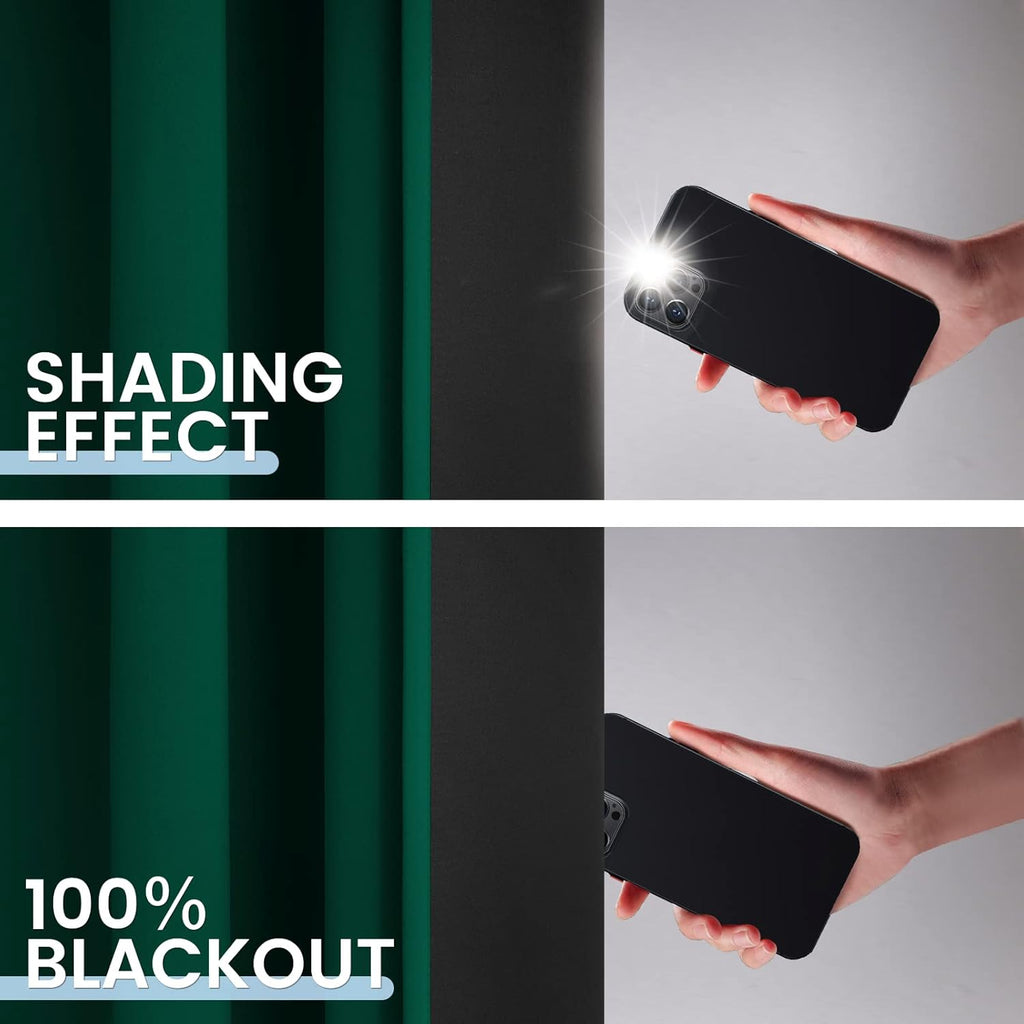 SimpleHome 100% Blackout Curtains for Bedroom, Thermal Insulated Dark Green Grommet Window Drapes Room Darkening Curtains for Living Room wi…