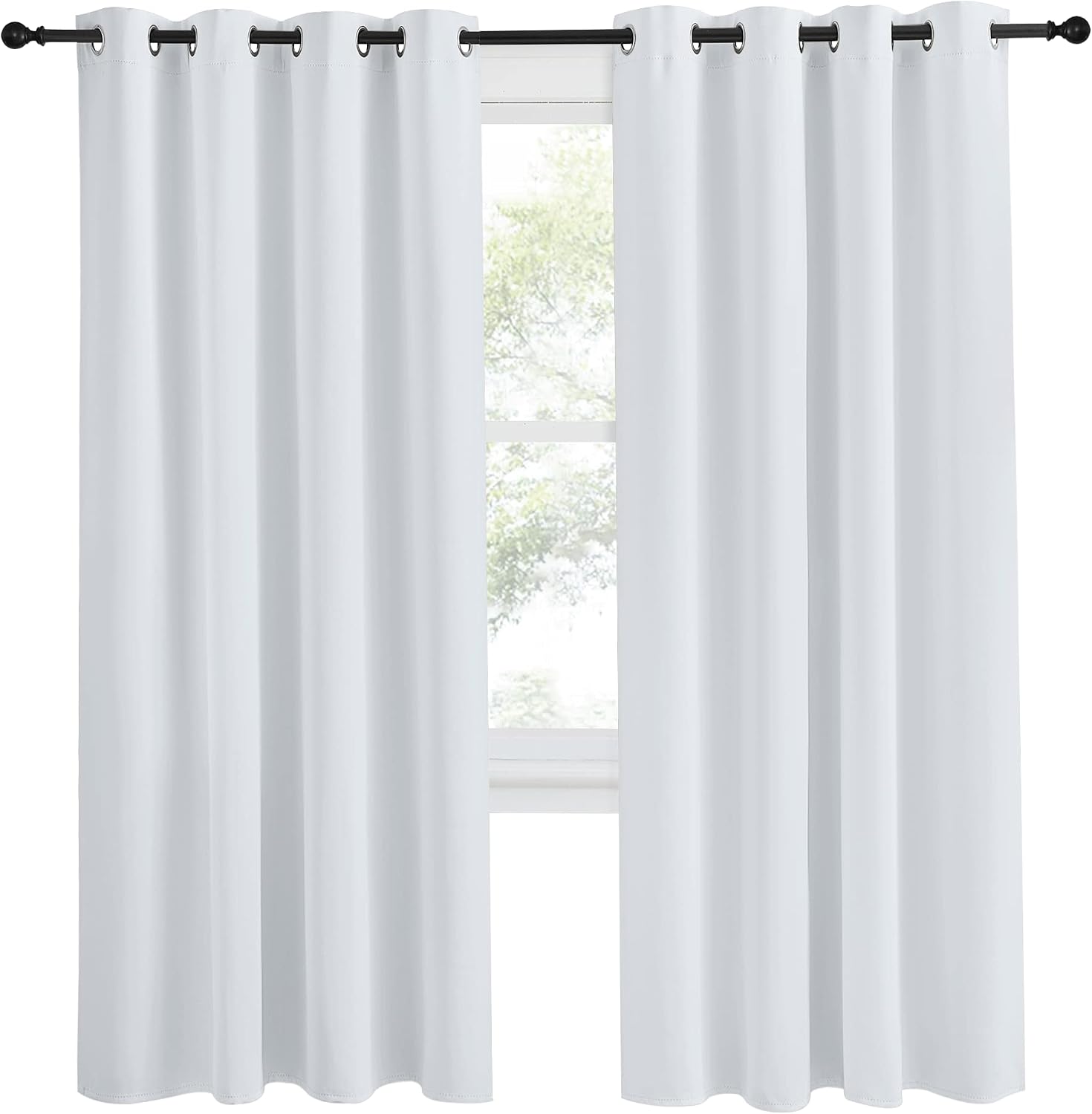 NICETOWN Room Darkening Window Curtain Panel, 55x78 inches, 1 Pack, Cloud Grey Color, Solid Thermal Insulated Blind Privacy Drape for…