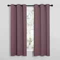 NICETOWN Bedroom Curtain Panels Blackout Draperies, 1 Pair, 34 by 63 inches, Dry Rose, Thermal Insulated Solid Grommet Blackout…