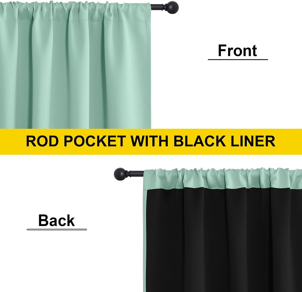 Nicetown Aqua Blue 52x84 Inch 100% Blackout Curtains, 2 Panels Energy Smart & Noise Blocking Out Drapes for Living Room Window, Thermal Ins…