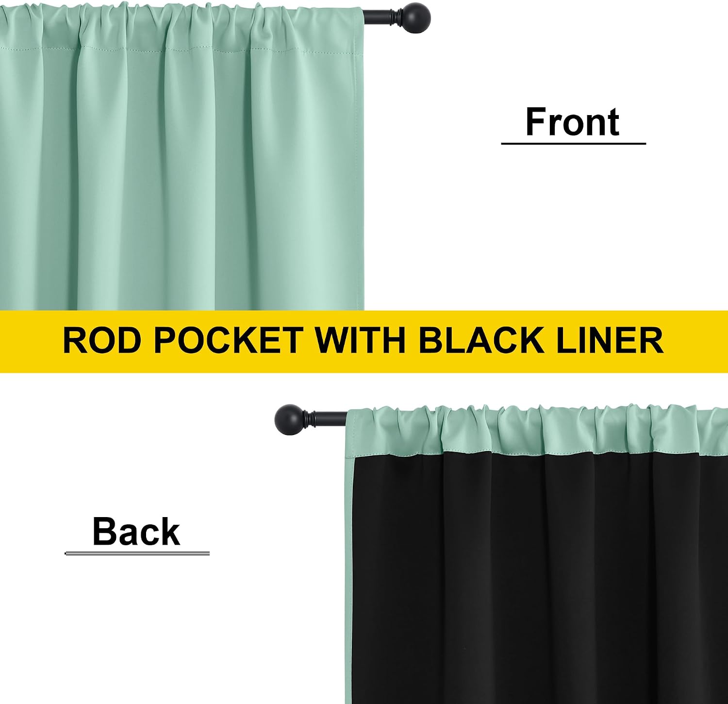 Nicetown Aqua Blue 52x84 Inch 100% Blackout Curtains, 2 Panels Energy Smart & Noise Blocking Out Drapes for Living Room Window, Thermal Ins…