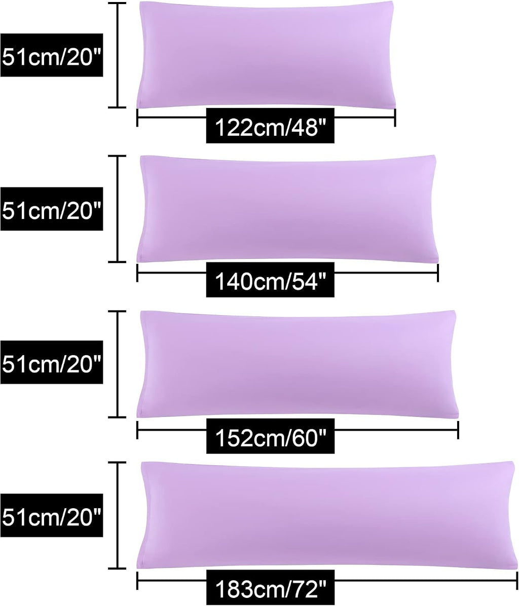 uxcell Soft Microfiber Body Pillow Cover with Zipper Closure, Long Pillow Cases for Body Pillows Weave for 90 GSM Polyester, Violet Body (2…