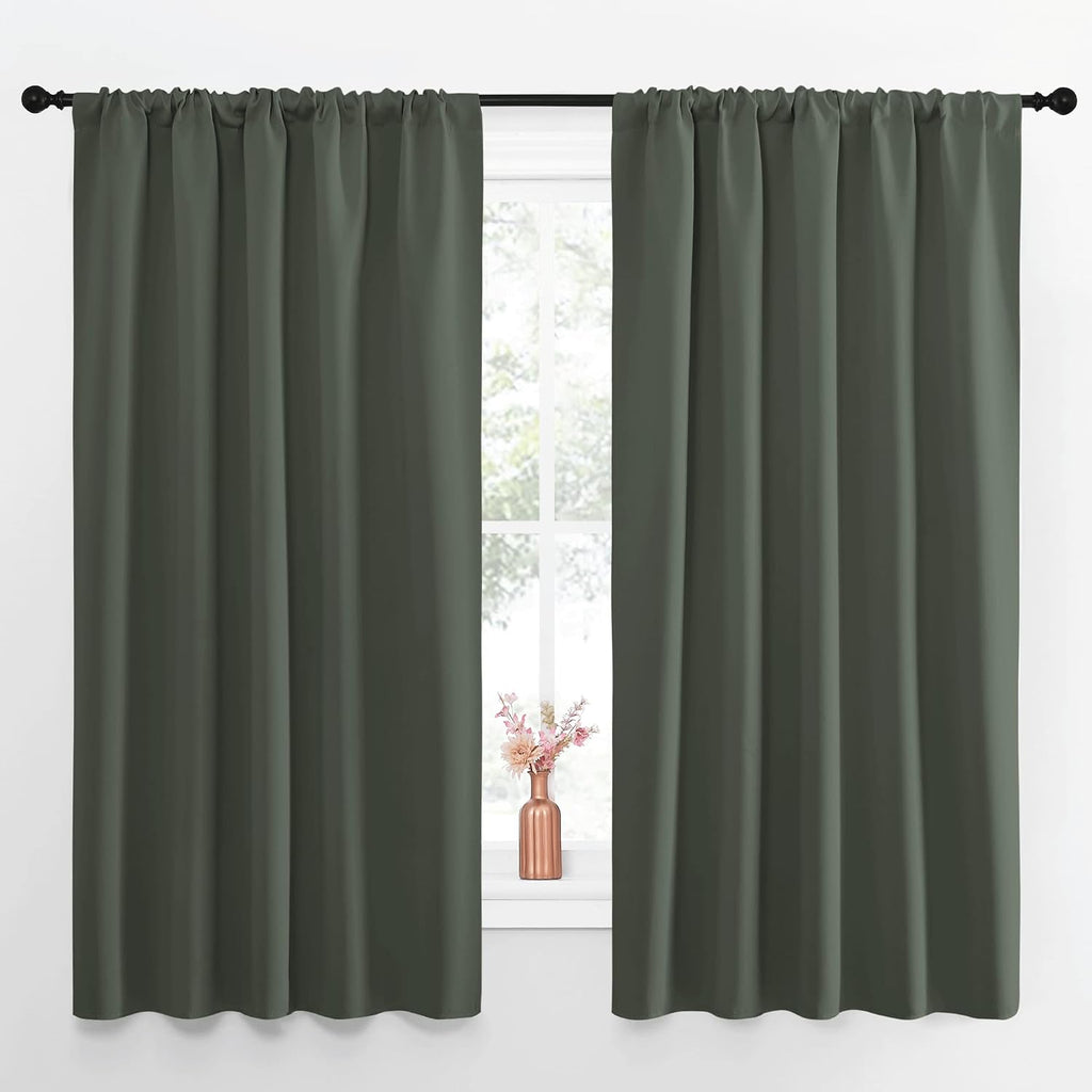 NICETOWN Bedroom Curtains Blackout Draperies - All Season Thermal Insulated Solid Rod Pocket Top Blackout Curtains/Drapes for Kid's Room…