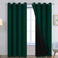 Yakamok 96 Inch Length 100% Blackout Curtains for Bedroom, 2 Thick Layers Thermal Insulated Grommet Total Blackout Drapes with Black Liner…
