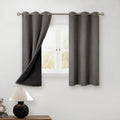 BGment Short 100% Blackout Curtains for Bedroom, Thermal Insulated Energy Efficiency Noise Reducing Grommet Curtains 45 Inch Length with Li…