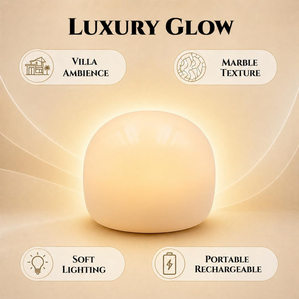 100% Marble Touch Pat Lamp, Unique Natural Stone Small Night Table Lamp, Type-C Rechargeable 3-Way Dimmable Bedside Lamp, Warm Ambient…