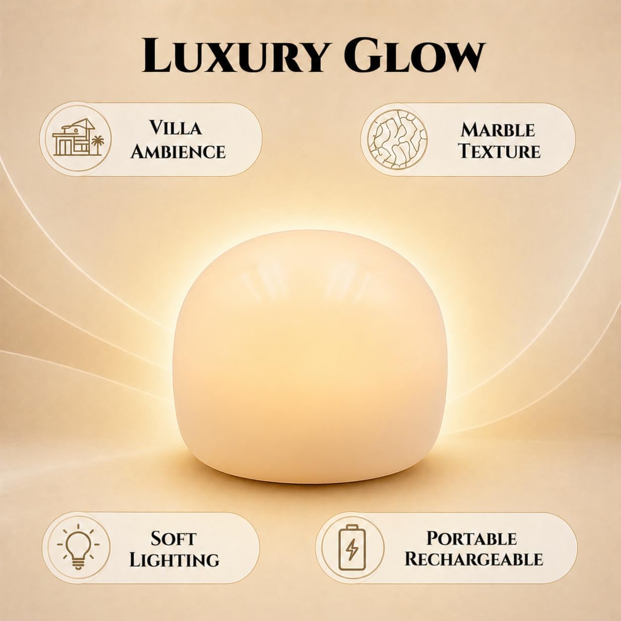 100% Marble Touch Pat Lamp, Unique Natural Stone Small Night Table Lamp, Type-C Rechargeable 3-Way Dimmable Bedside Lamp, Warm Ambient…