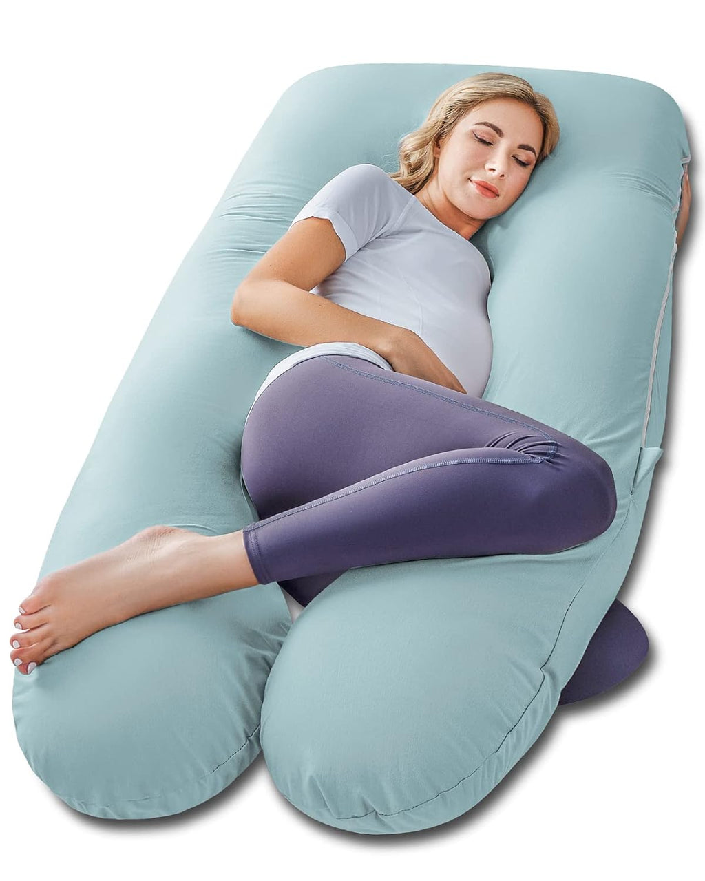 Meiz Pregnancy Pillow, Cooling Pregnancy Pillows for Sleeping, Maternity Pillow for Pregnant Women, Pregnancy Body Pillow with Cooling Jers…