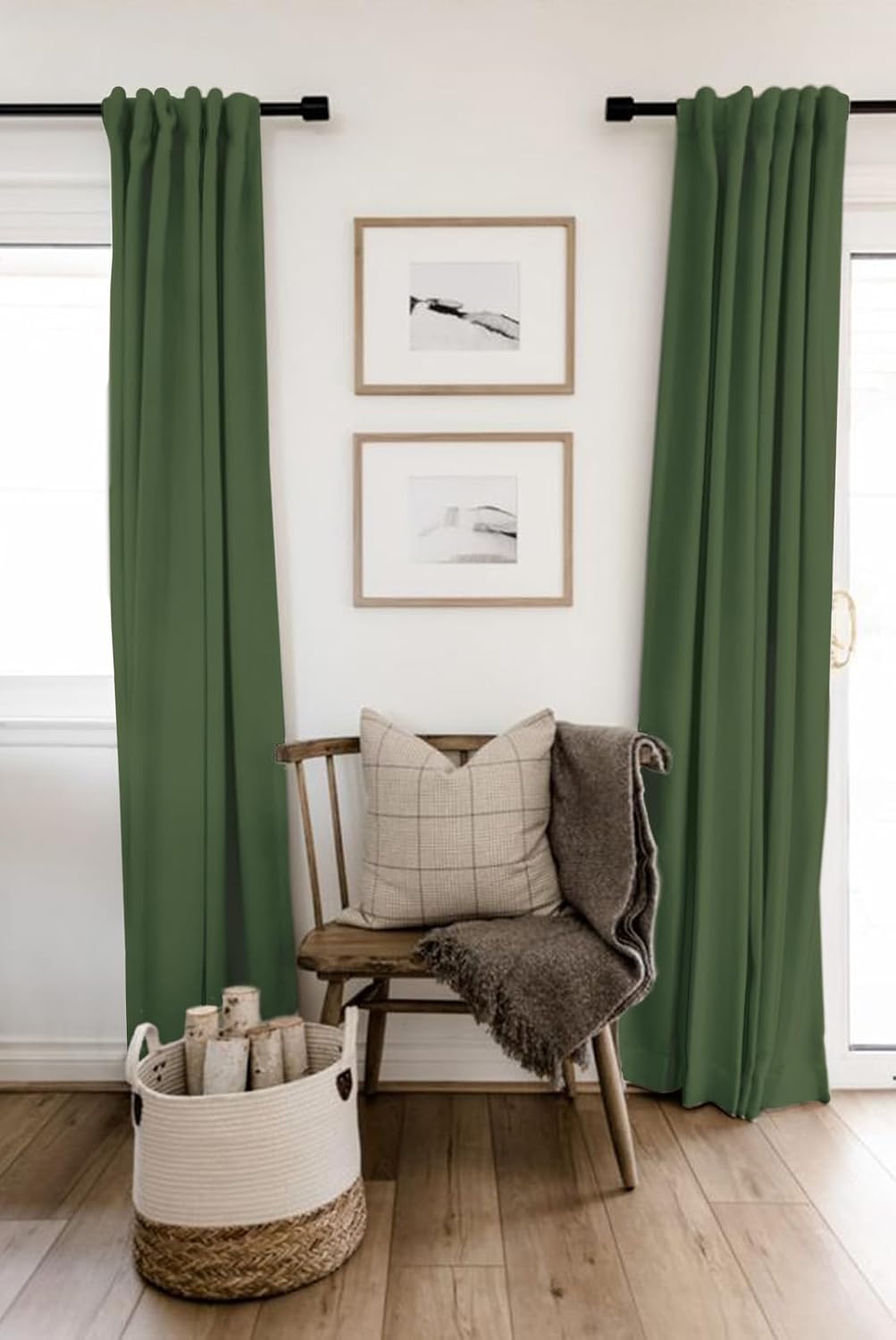 100BlackoutShield 100% Blackout Shield Linen Blackout Curtains for Bedroom 84 Inches Long, Back Tab/Rod Pocket Living Room Drapes, Thermal…