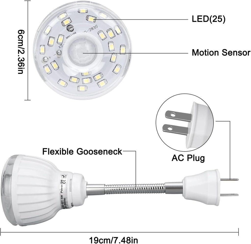 Dekeliy Plug in Motion Sensor Night Light Indoor, PIR Infrared Motion-Activated LED Night Light for AC Outlet, Dusk to Dawn Sensor Smartligh…