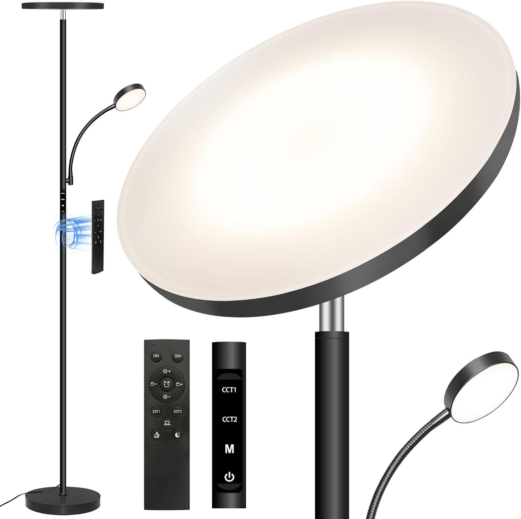 Floor Lamp-42W/4200LM Super Bright Floor Lamp, Dimmable 2-in-1 LED Floor Lamp for Bedroom, Torchiere Floor Lamps with Remote & Touch…