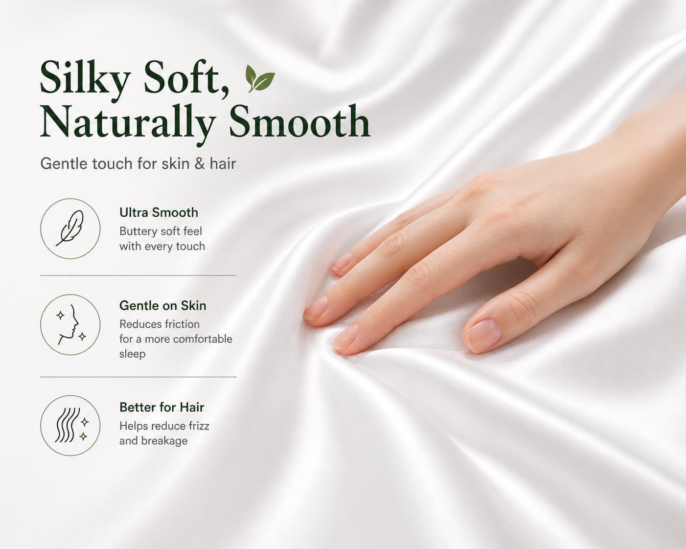 Evolive 100% Rayon Derived from Bamboo Material Cooling Breathable Standard/Queen Pillowcases Pillow Cover 20x30 inches Set of 2 with Envel…