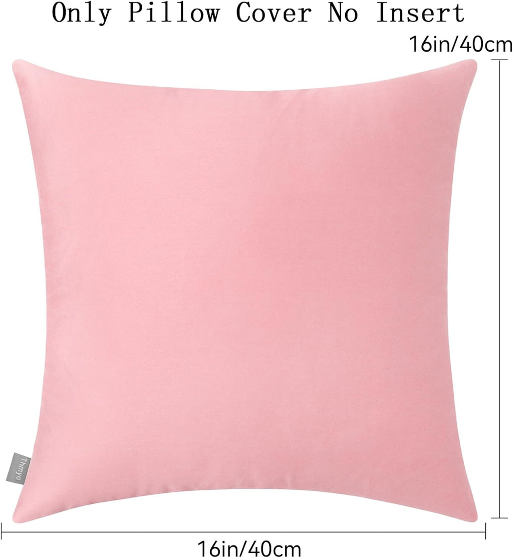 Thmyo 4-Pack 100% Cotton Comfortable Solid Decorative Throw Pillow Case, Thmyo Square Cushion Cover Pillowcase Sublimation Blank Pillow Cove…