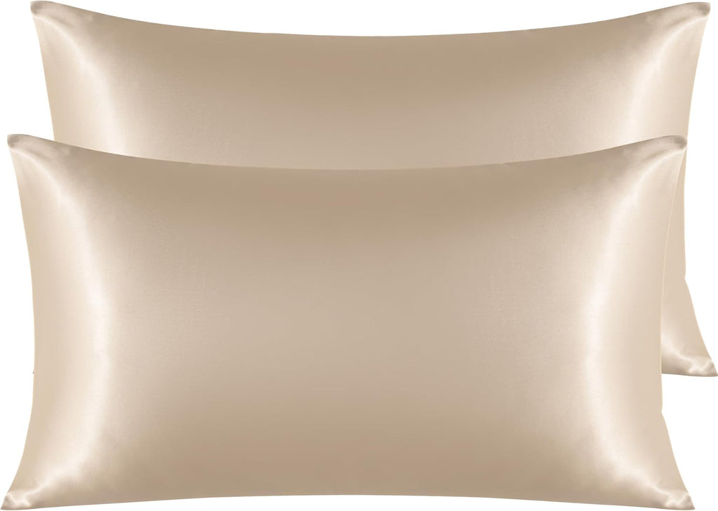 Ntbay 2 Pack Satin King Pillowcases for Hair and Skin, Luxurious and Silky Pillow Cases with Envelope Closure, 20x36 Inches, Taupe 2 Pack 3…
