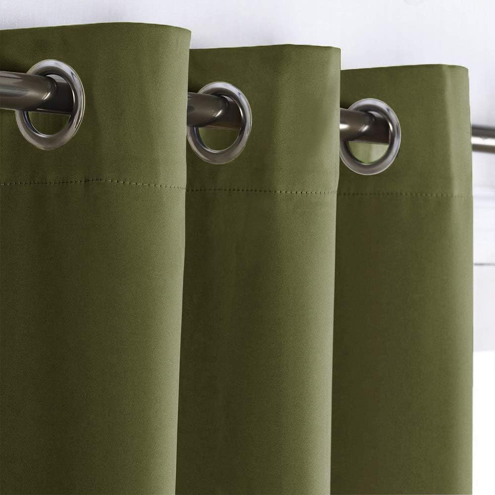 NICETOWN Blackout Room Darkening Window Curtain for Christmas Decoration, Thermal Insulated Solid Grommet Blackout Curtain/Drape for…