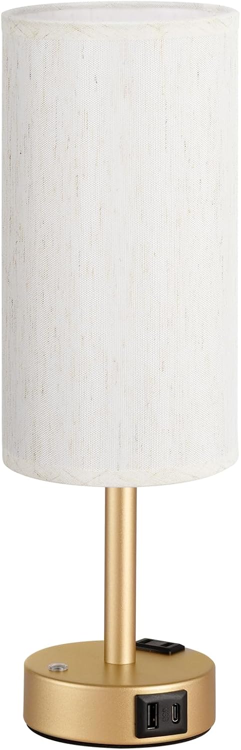 Aooshine Touch Bedside Table Lamp with Memory - Stepless Dimmable Lamp for Bedroom, Small Nightstand Lamp with Dual USB Charging Ports and…