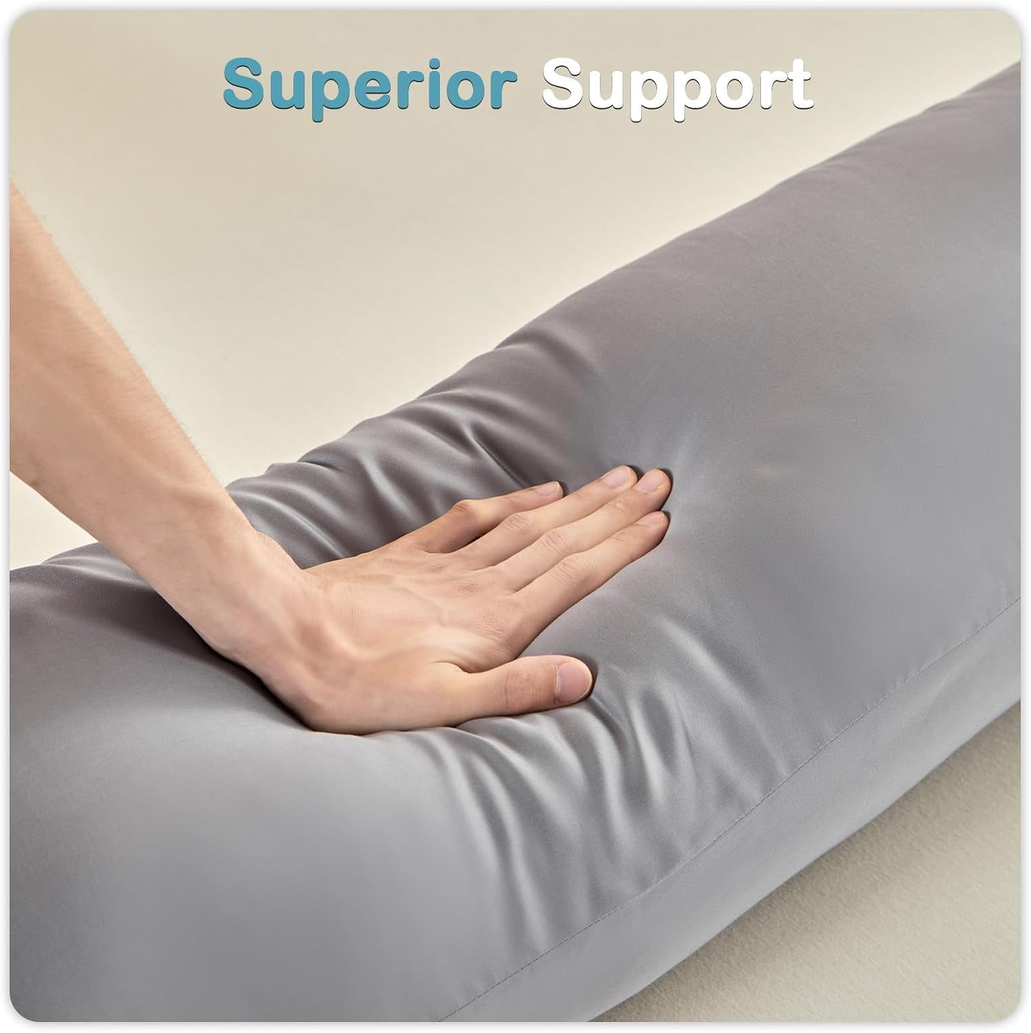 Mioto 6.5lbs Weighted Body Pillow for Adult - Weighted Pillow for Better Sleep, Cooling Body Pillow with Tencel Cover, Long Pillow for Bed,…