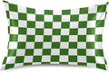 Checkerboard White Green Plaid Print Pillow Covers Silk Pillowcase for Hair and Skin Soft and Smooth Breathable Satin Pillowcase Standard…