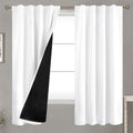 BGment Pure White 100% Blackout Curtains 63 Inches Long with Thermal Insulated Liner, Rod Pocket and Back Tab Double Layer Full Room…