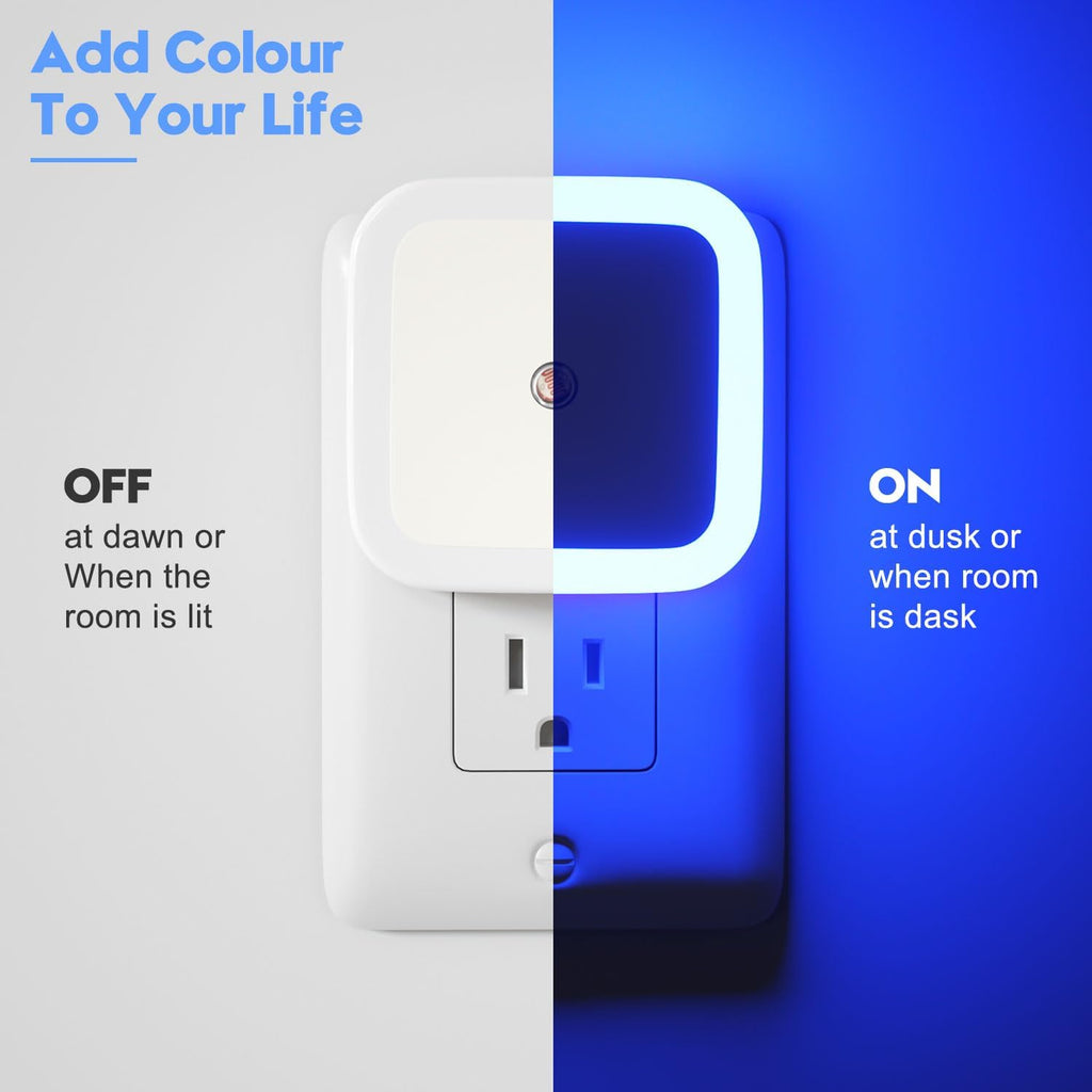 Sujeet Blue Night Light 4 Pack, Night Lights Plug into Wall 4-Pack, Nightlight Plug in Night Lights, Dusk to Dawn Night Lamp Led Night…