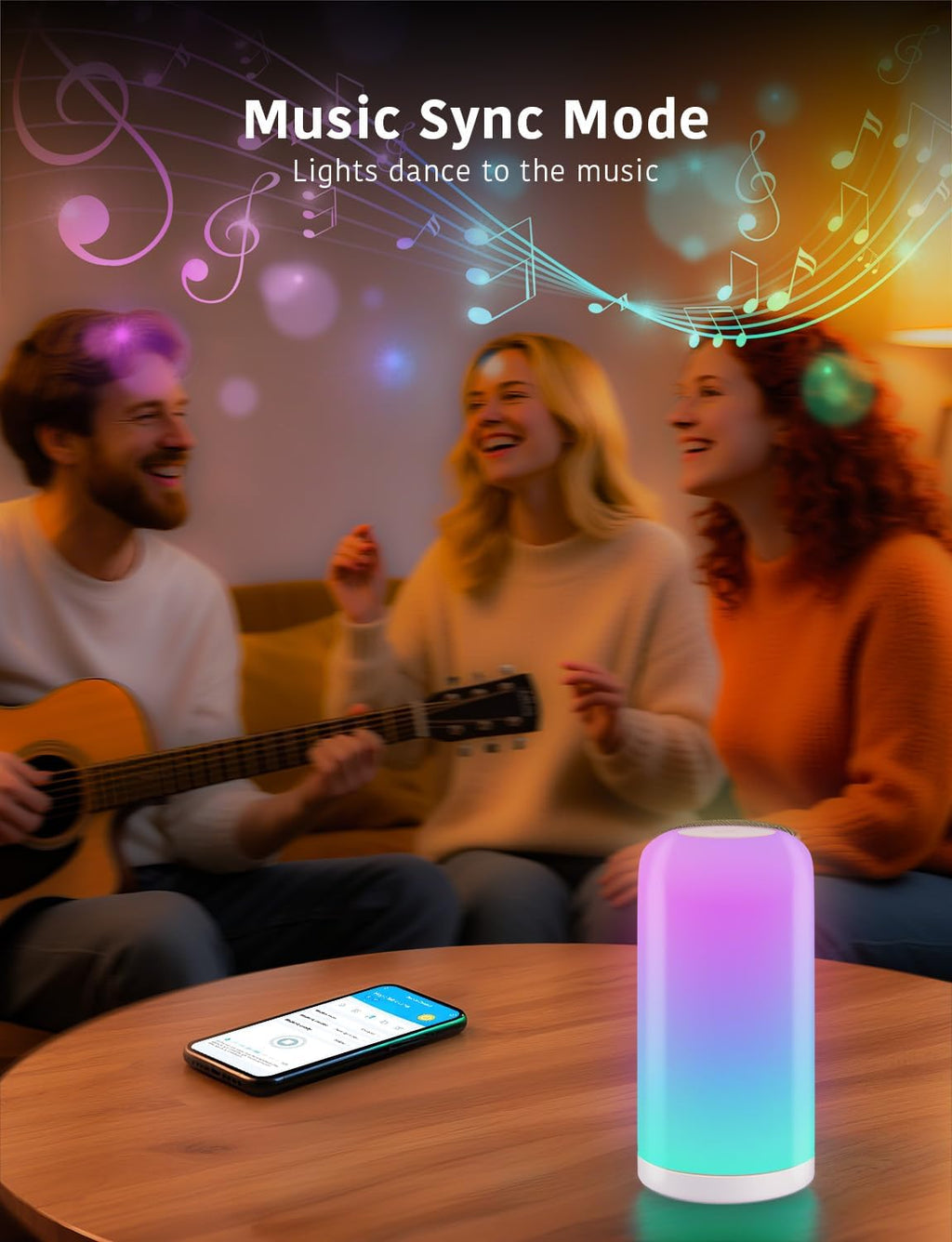 DAYBETTER BGRIC Smart Bedside Lamps, Touch Lamps for Nightstand, LED Lamp Compatible with Alexa and Google Home, Color Changing Lamp for…
