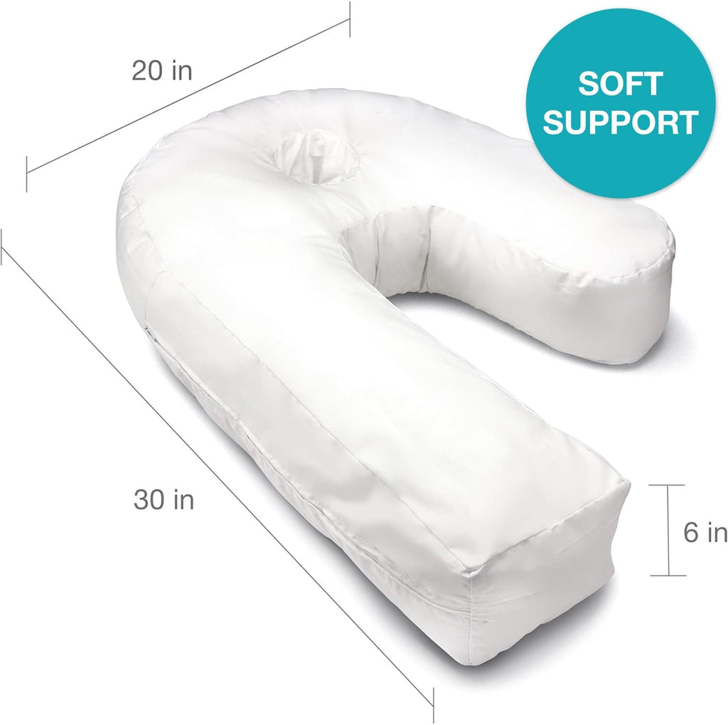 Dmi U-Shaped Side Sleeping Pillows For Neck And Shoulder Pain |Side Sleeper Neck Pillow & Pregnancy Pillow Side Sleeper With Ear Hole | Bac…