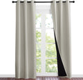 Nicetown Natural Blackout Curtains 80 inches Long, 2 Pieces, 37" Wide Each Panel, Full Light Blocking Drapes with Black Liner for Nursery,…