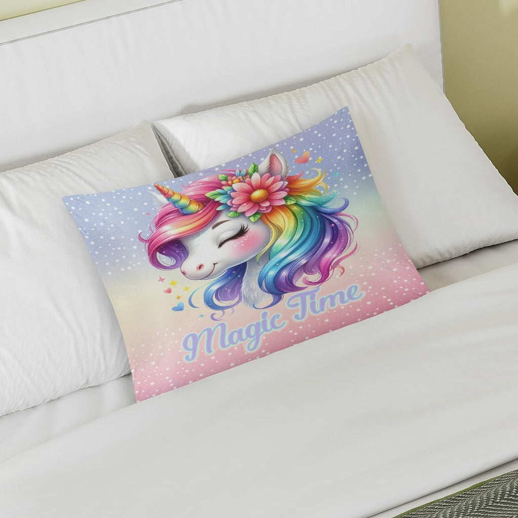 Unicorn Rainbow Animal Satin Silk Pillowcase for Hair and Skin Pillow Cases Standard Size Soft Silk Pillow Case with Envelope Closure…