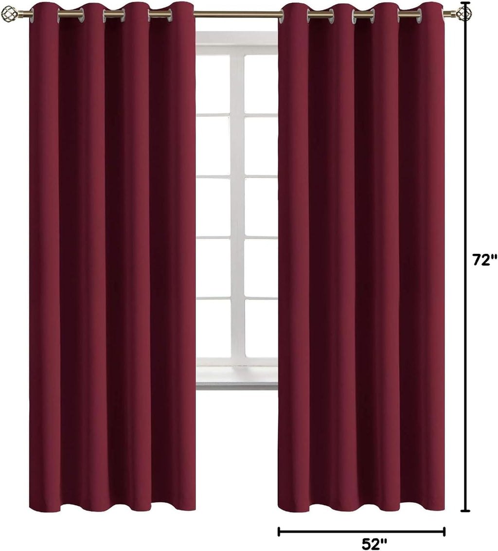 BGment Blackout Curtains for Bedroom - Grommet Thermal Insulated Room Darkening Curtains for Living Room, Set of 2 Panels (52 x 72 Inch, Bu…