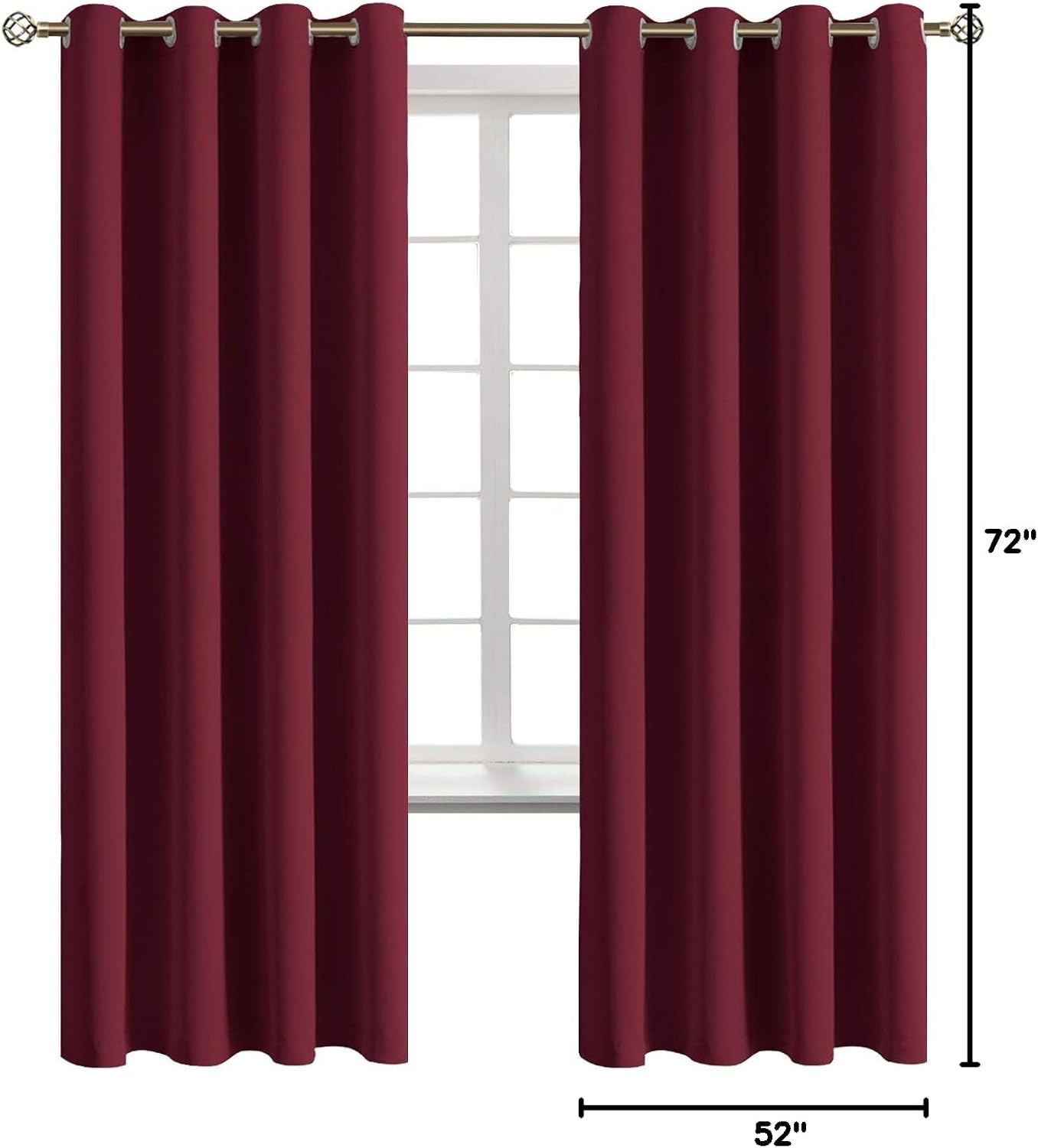BGment Blackout Curtains for Bedroom - Grommet Thermal Insulated Room Darkening Curtains for Living Room, Set of 2 Panels (52 x 72 Inch, Bu…
