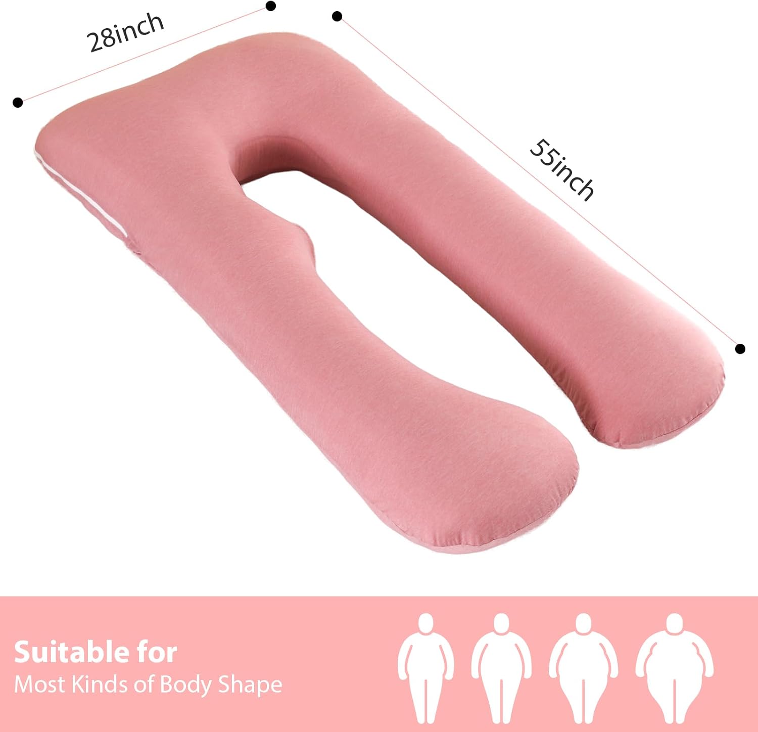 Amagoing Cooling Pregnancy Pillow for Sleeping, U Shaped Maternity Full Body Pillow for Women with Hip, Leg, Back Pain Support, Removable C…