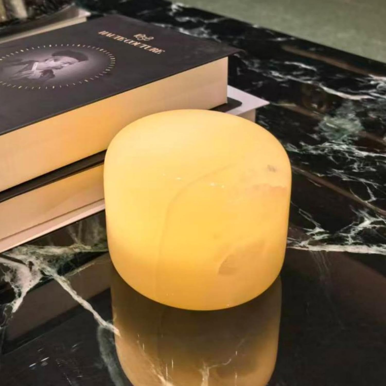 Marmor Marble Lamp Night Light Touch Bedside Table Lamp for Bedroom, Type-C Rechargeable Small Desk Bedside Small Lamps, Eye Caring Dimmable…