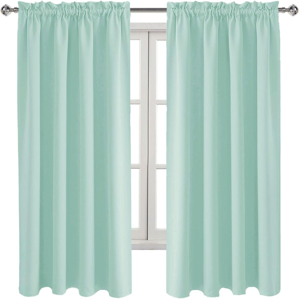 DWCN Blackout Curtains Thermal Insulated, Energy Saving & Noise Reducing Bedroom and Living Room Curtains, Mint Green, W 52x L 63 Inch…