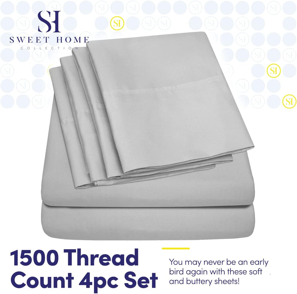Twin Size Bed Sheets - 4 Piece 1500 Supreme Collection Fine Brushed Microfiber Deep Pocket Twin Sheet Set Bedding - 1 EXTRA PILLOW CASES…