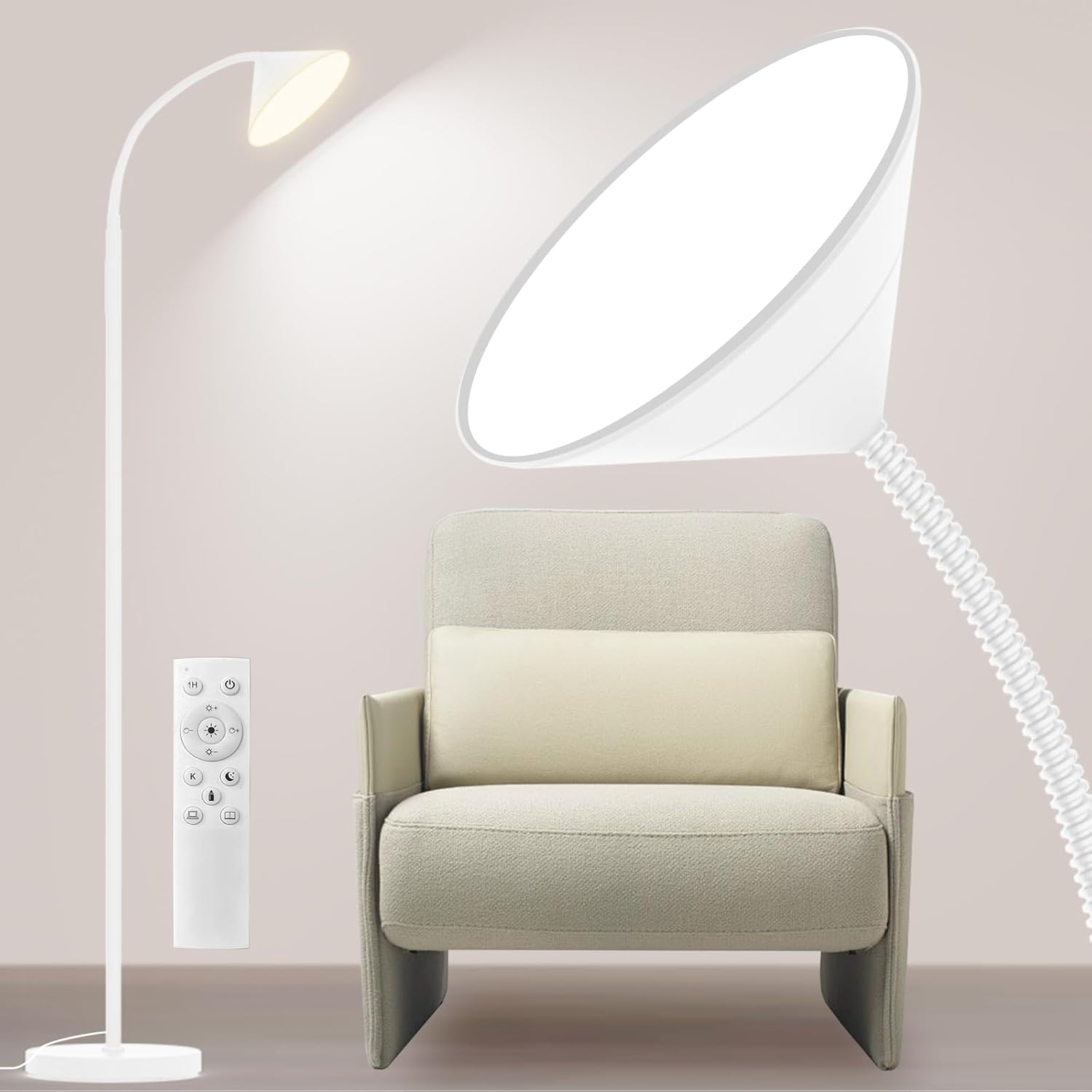 mukuxin LED Floor Lamp, 18W Floor Lamp with Remote & Touch Control, 2700K-6500K Adjustable Eye Caring Standing Light for Living Room…