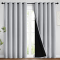 Yakamok 2 Thick Layers 100% Completely Blackout Window Curtains, Thermal Insulated Noise Reducing Drapes for Girl's Bedroom(62Wx96L, Light G…