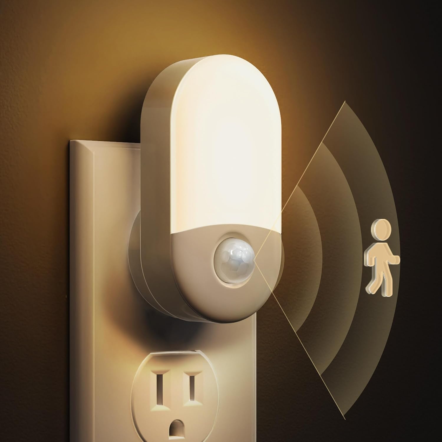 L LOHAS LED Motion Sensor Night Light, Motion Activated Night Light, 4Pack, 3000K Warm White, Night Lights Plug into Wall Motion Sensor…