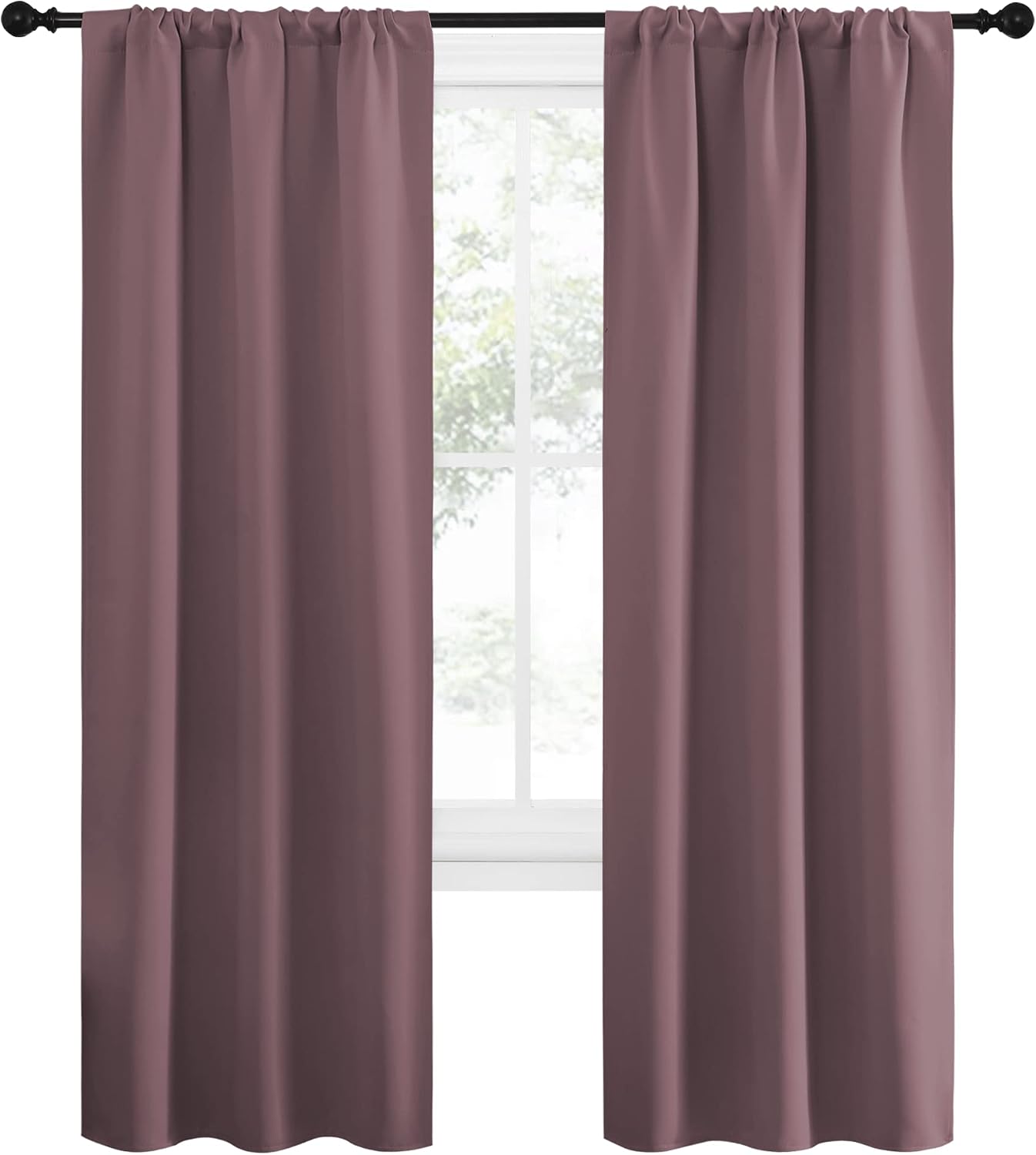 NICETOWN Blackout Curtains for Living Curtains, Window Treatment Thermal Insulated Solid Room Darkening Drape Panels for Girls Room (Dry…